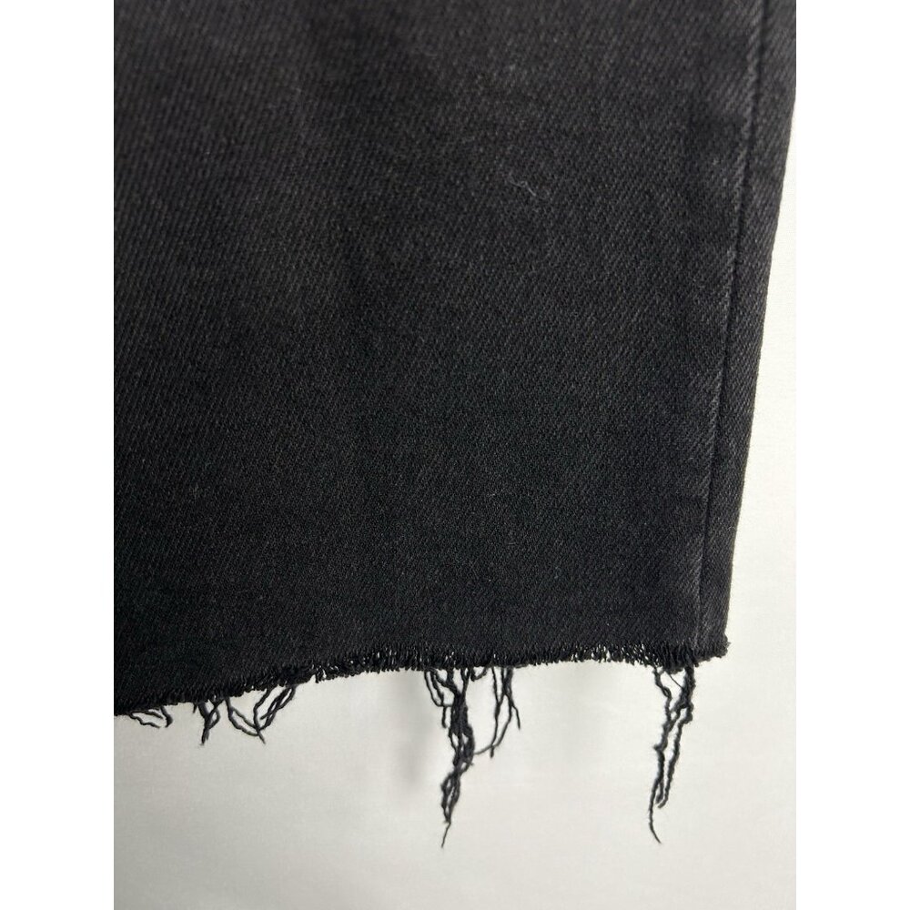Madewell Womens Sz 28 Black Wash Cali Demi-Boot Jeans Raw Hem Stretch Denim Zip - Picture 11 of 16